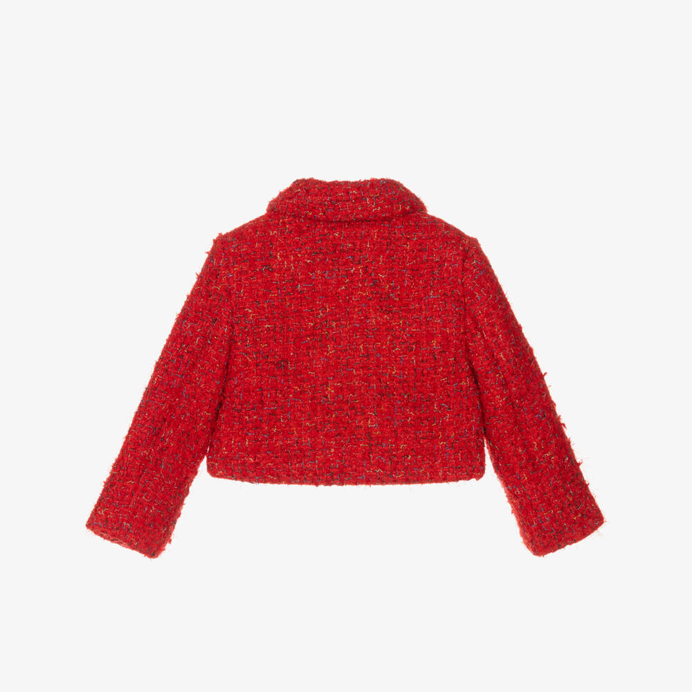 Patachou-Жакет из твида ярко-красный для девочек | Childrensalon Outlet