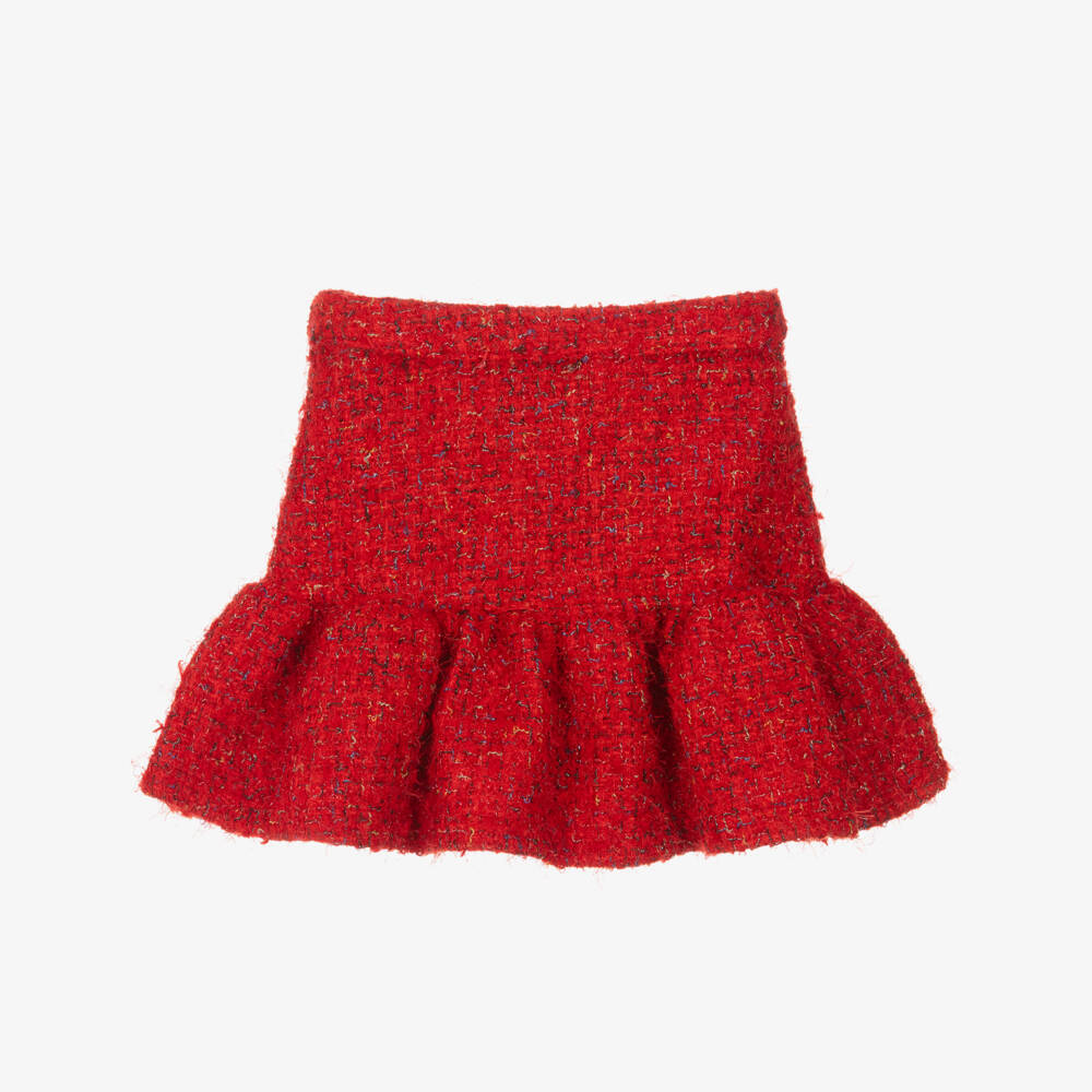 Patachou-Юбка из мерцающего красного твида для девочек | Childrensalon Outlet