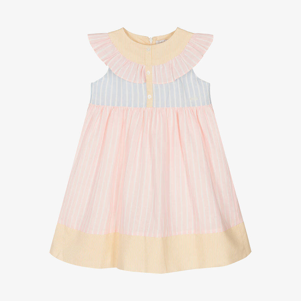 Patachou-Girls Striped Cotton & Linen Dress | Childrensalon Outlet