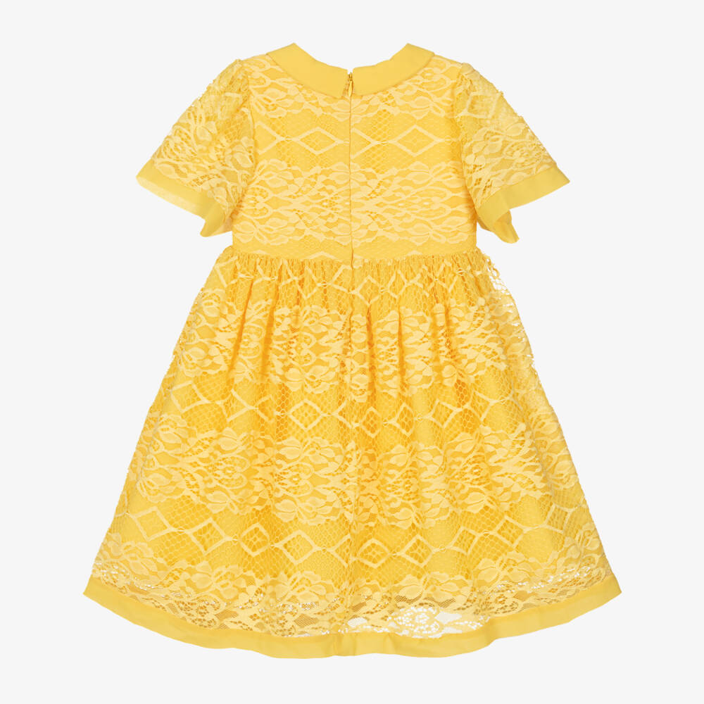 Patachou-Girls Sunshine Guipure Lace Frock | Childrensalon Outlet