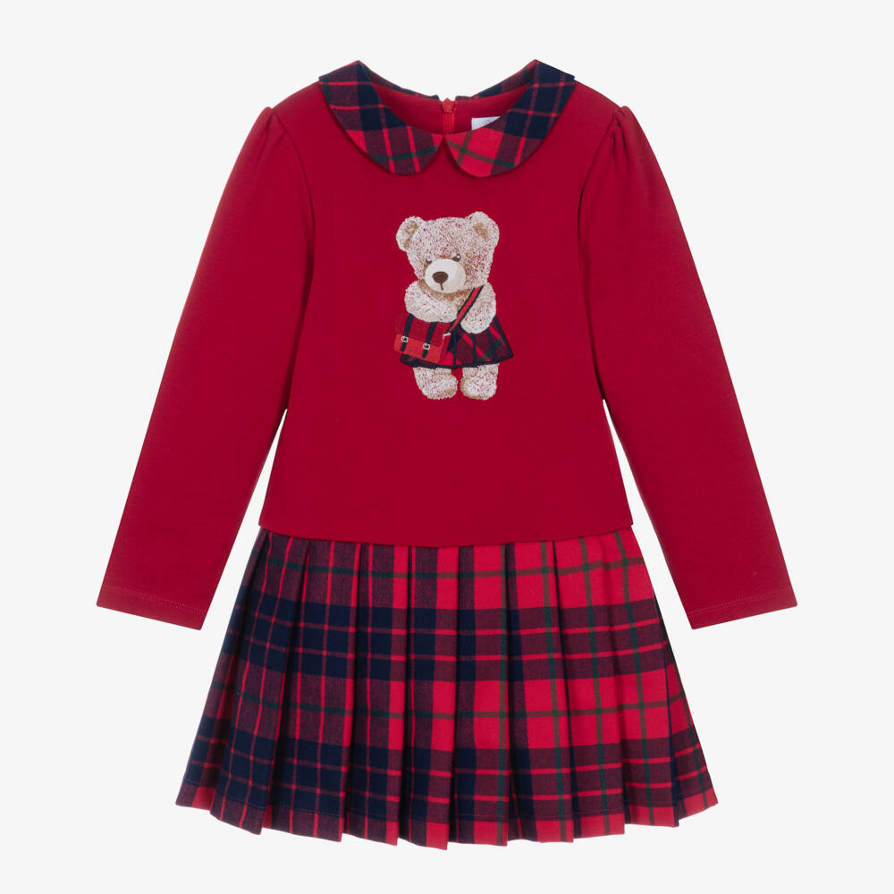 Patachou-Girls Tartan Bear Dress | Childrensalon Outlet