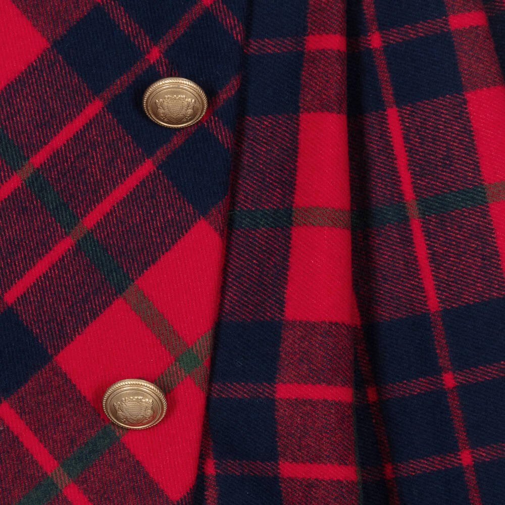 Patachou-Girls Tartan Collar Bow Dress | Childrensalon Outlet