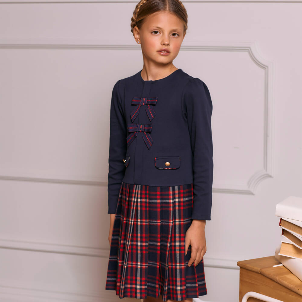 Patachou-Girls Tartan Plaid Skirt Dress | Childrensalon Outlet