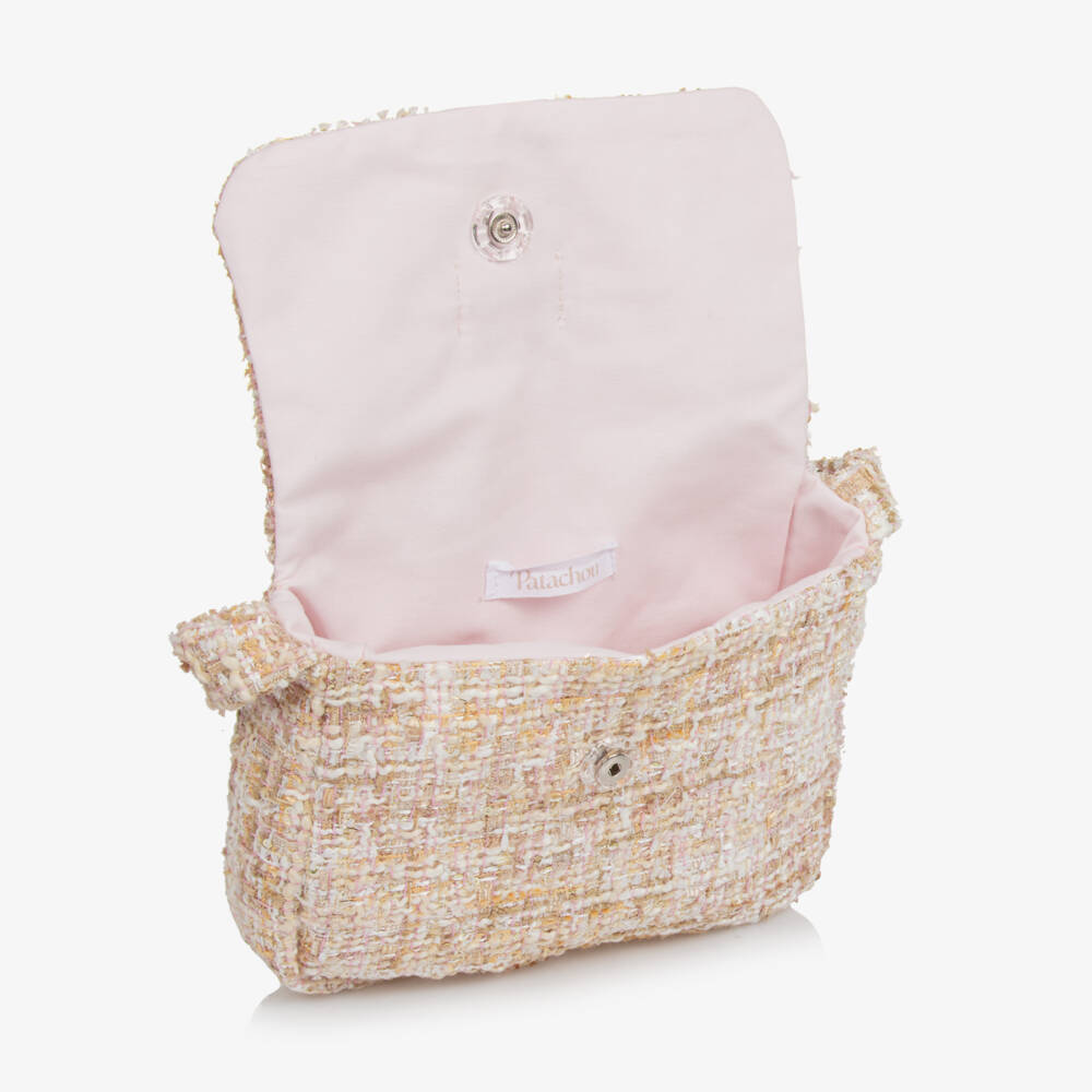 Patachou-Girls Textured Tweed Beige Purse | Childrensalon Outlet