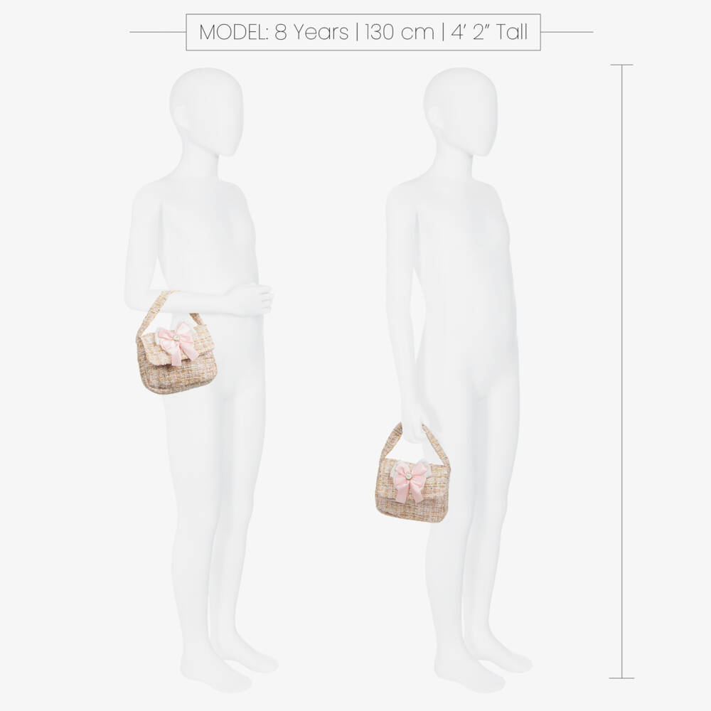 Patachou-Girls Textured Tweed Beige Purse | Childrensalon Outlet