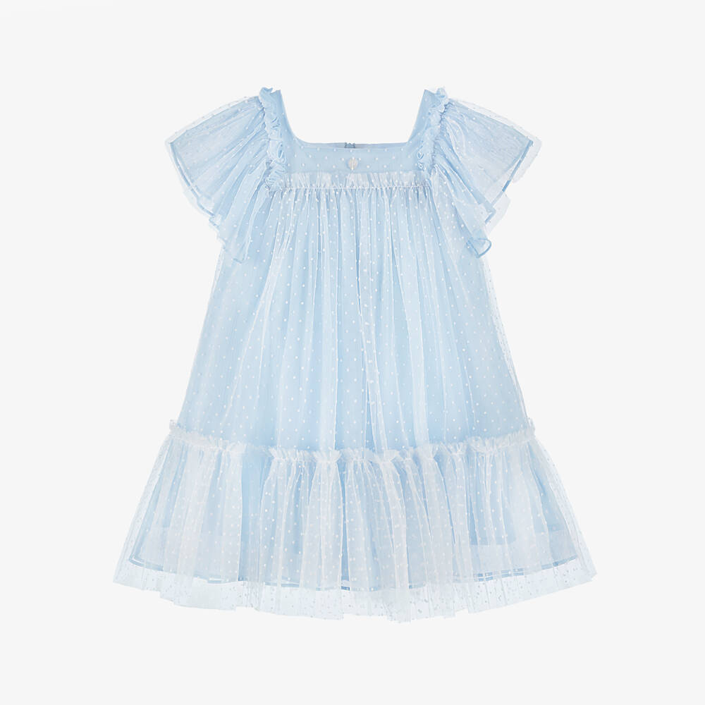 Patachou-Girls Tulle Delight Blue Dress | Childrensalon Outlet