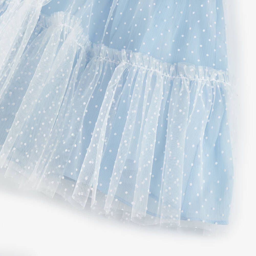 Patachou-Girls Tulle Delight Blue Dress | Childrensalon Outlet
