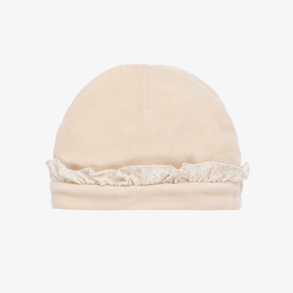 Patachou-قبعة مخمل لون بيج للمولودات | Childrensalon Outlet