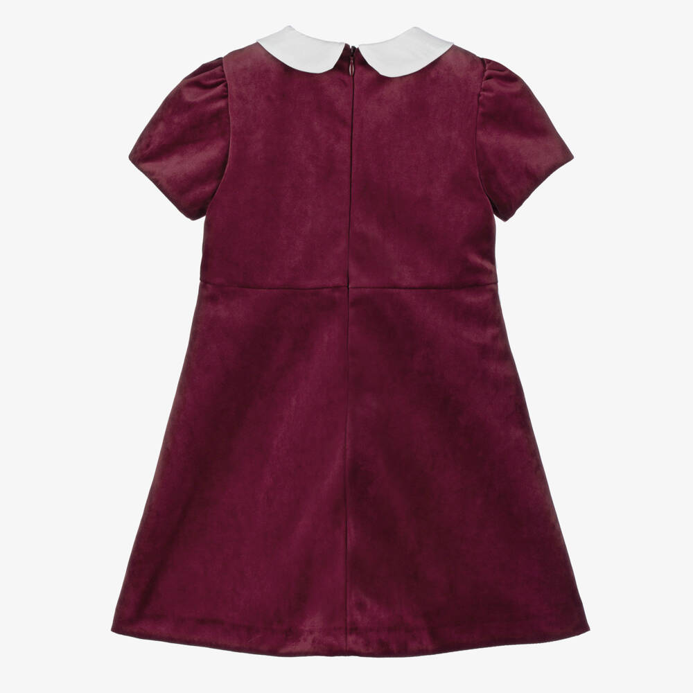 Patachou-فستان مخملي بورجوندي للبنات مع فيونكة | Childrensalon Outlet