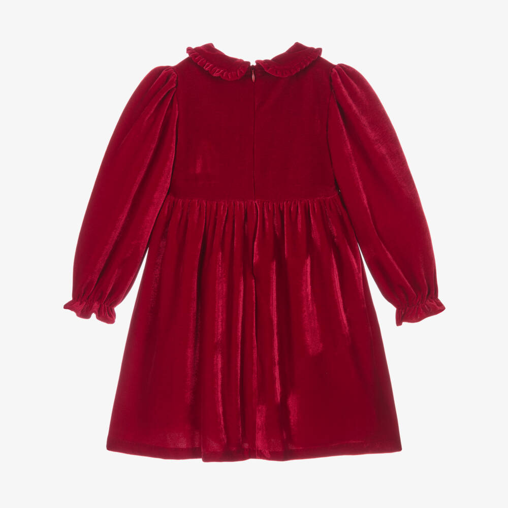 Patachou-Girls Velvet Red Bow Dress | Childrensalon Outlet