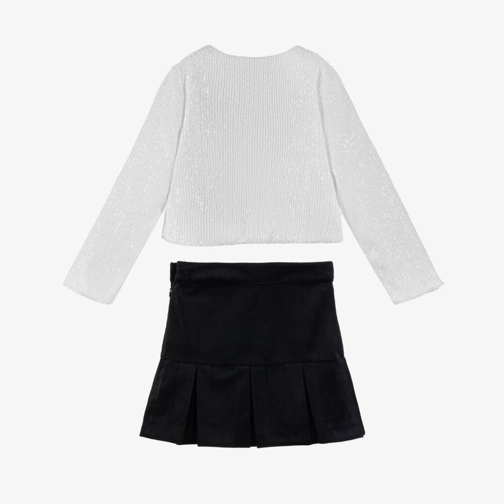 Patachou-Комплект из бархата черной юбки для девочек | Childrensalon Outlet