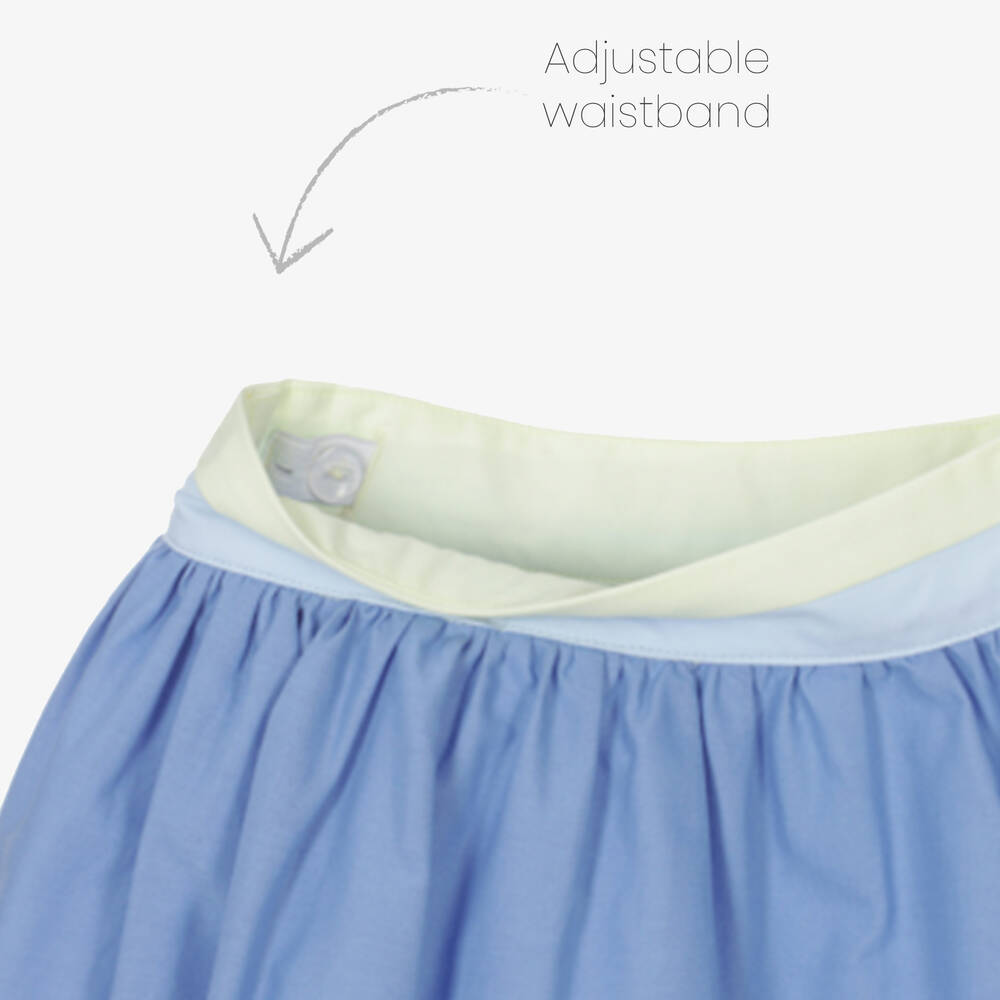 Patachou-Белый топ и голубая юбка из хлопка | Childrensalon Outlet