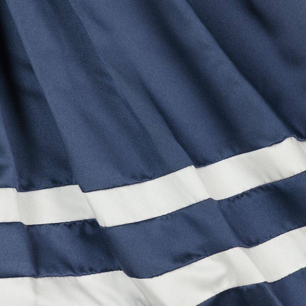 Patachou-Girls White & Blue Satin Dress | Childrensalon Outlet