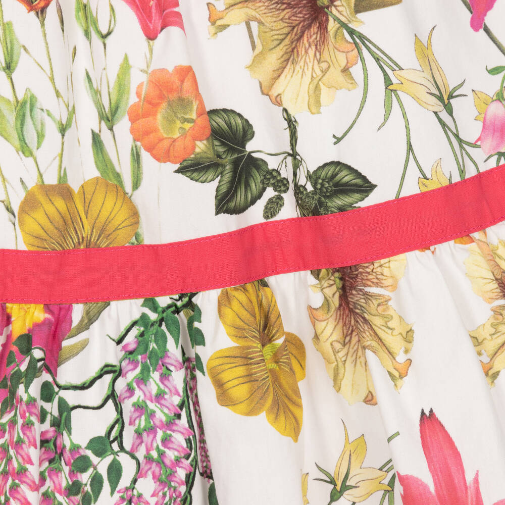 Patachou-Белая хлопковая юбка с цветами | Childrensalon Outlet