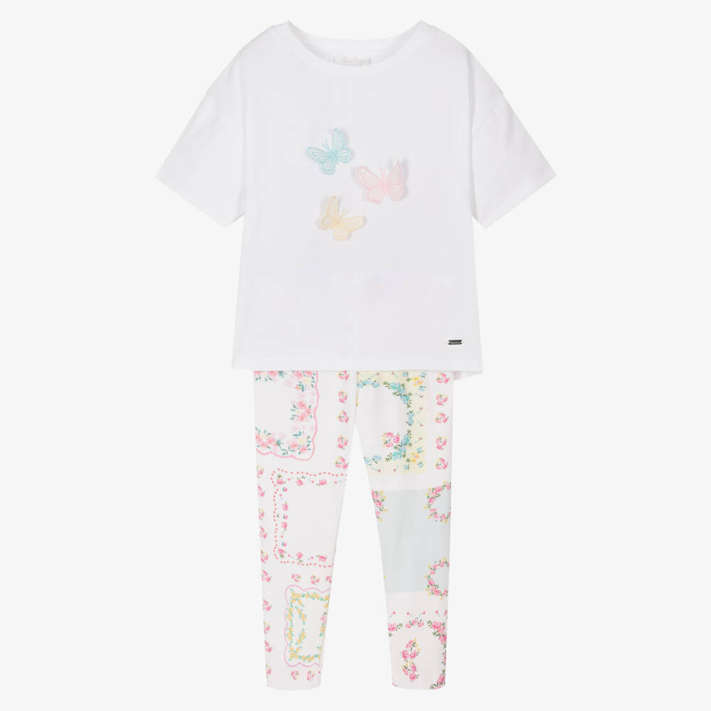 Patachou-Girls' White Butterfly Delight Ensemble | Childrensalon Outlet