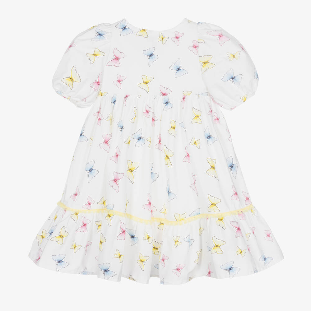 Patachou-فستان قطن بوبلين لون أبيض | Childrensalon Outlet