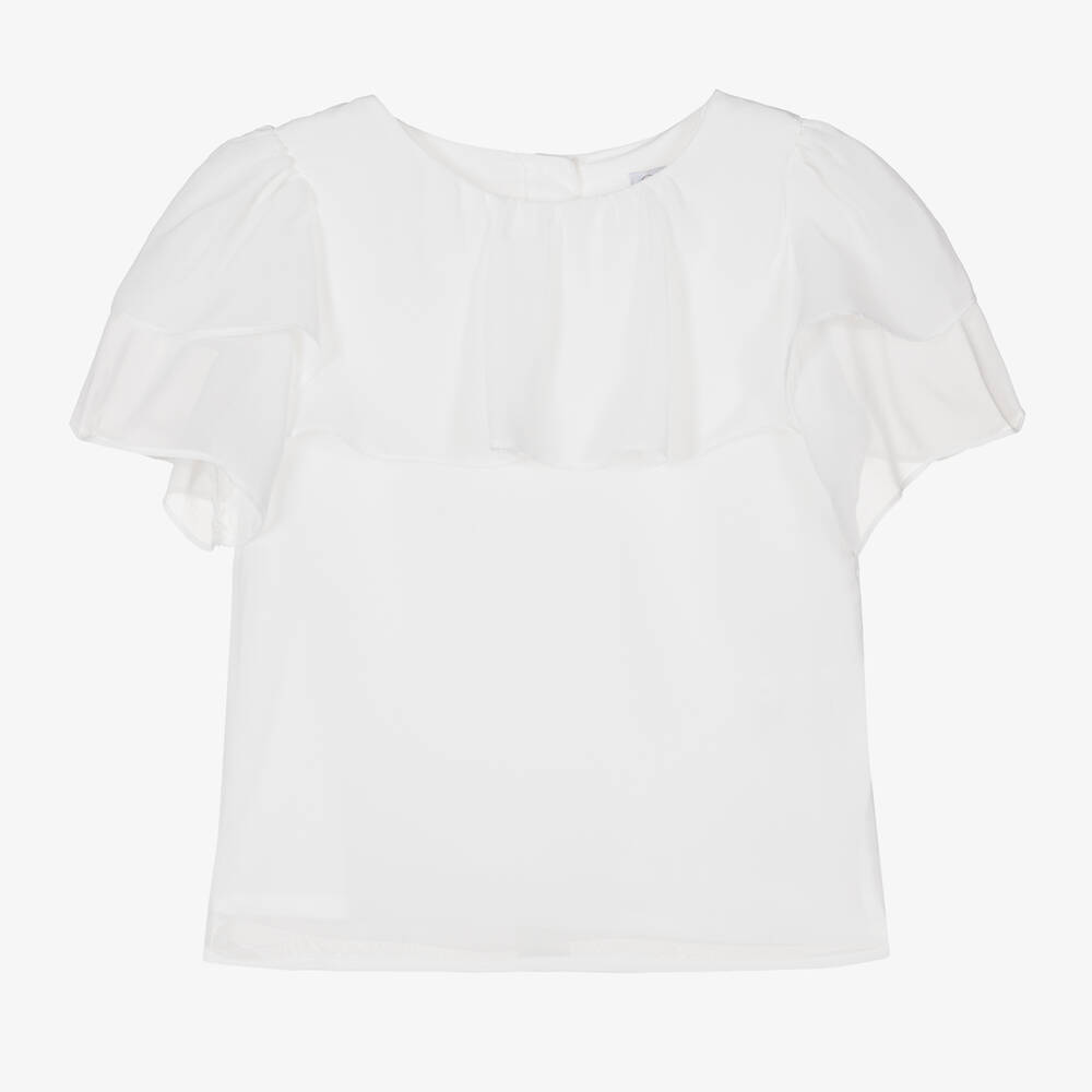 Patachou - Белая шифоновая блузка для девочек | Childrensalon