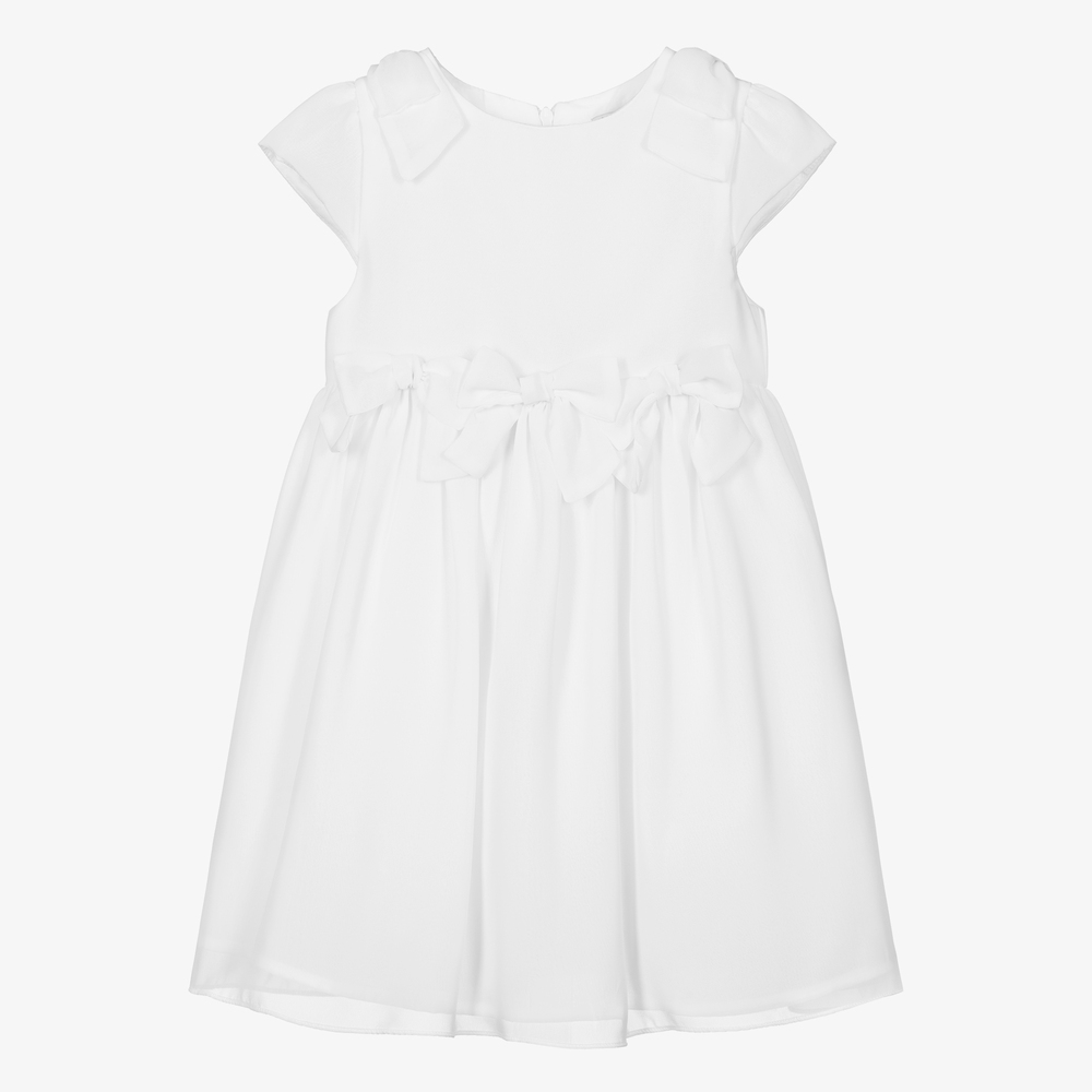 Patachou - Girls White Chiffon Dress | Childrensalon