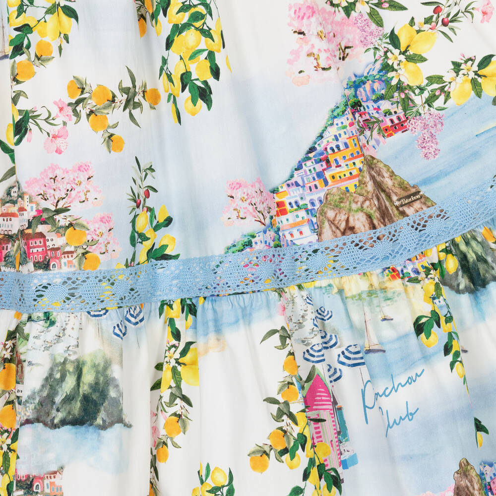 Patachou-فستان شاطئ قطن بوبلين لون أبيض | Childrensalon Outlet