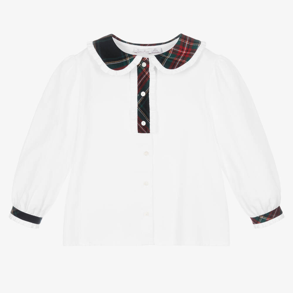 Patachou - Белая хлопковая блузка для девочек | Childrensalon