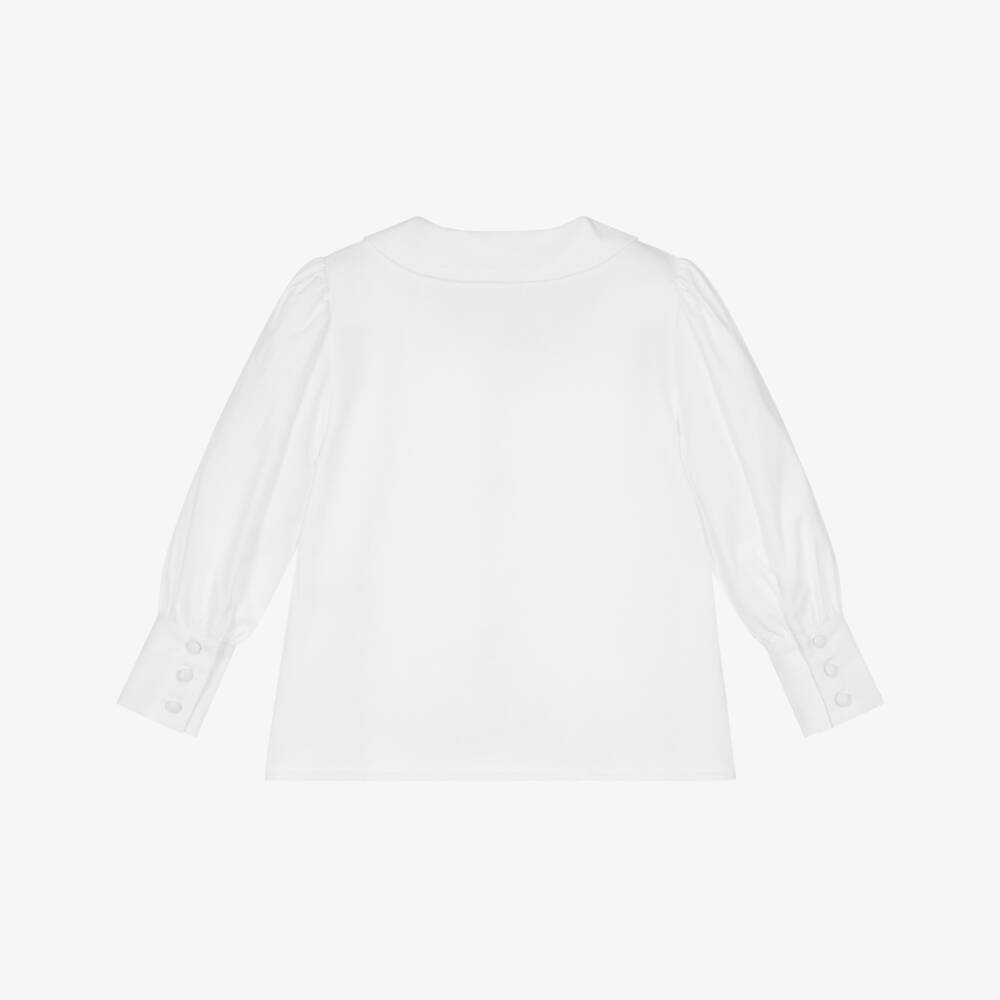 Patachou-Блузка из белого твила с бантом для девочек | Childrensalon Outlet
