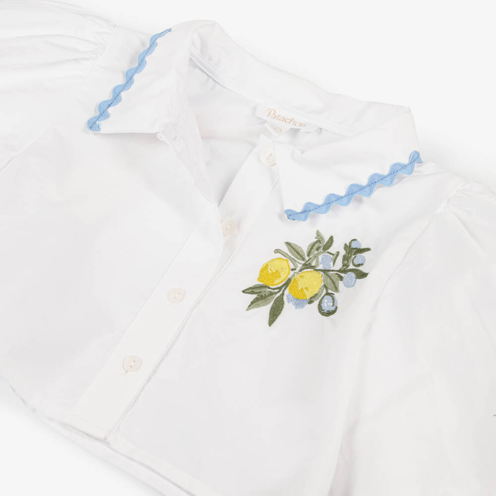 Patachou-Girls White Cotton Comporta Club Print Skirt Set | Childrensalon Outlet