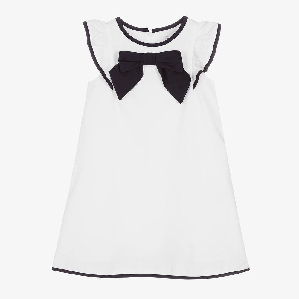 Patachou - Girls White Cotton Dress | Childrensalon