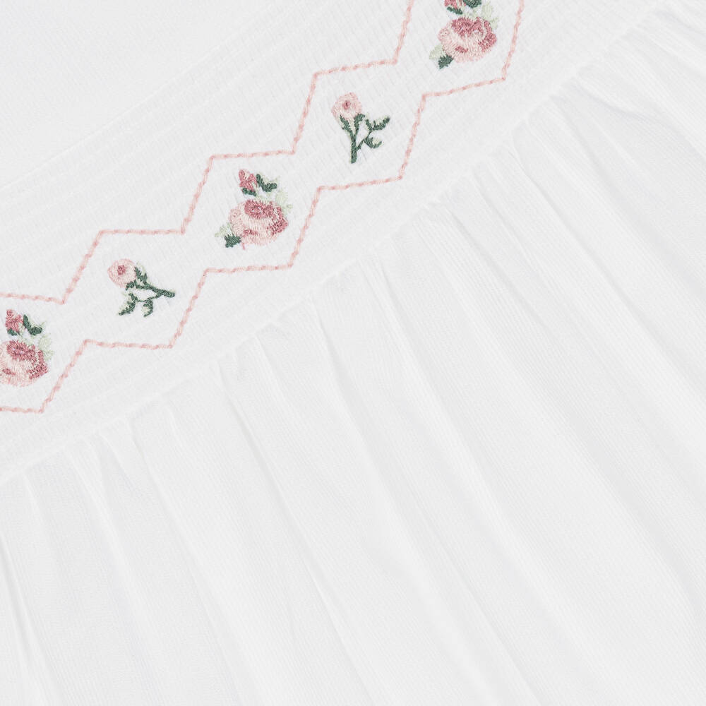 Patachou-Girls White Cotton Embroidered Dress | Childrensalon Outlet