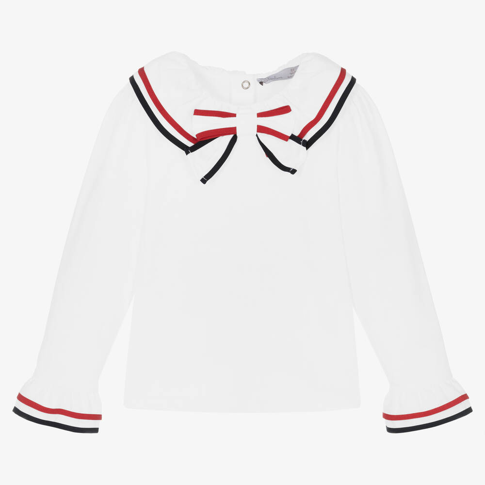 Patachou - Haut blanc jersey coton Fille | Childrensalon