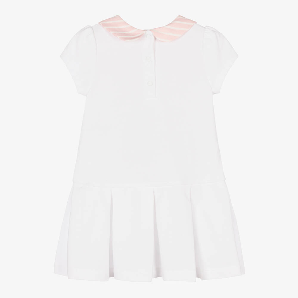 Patachou-فستان قطن بيكيه لون أبيض | Childrensalon Outlet