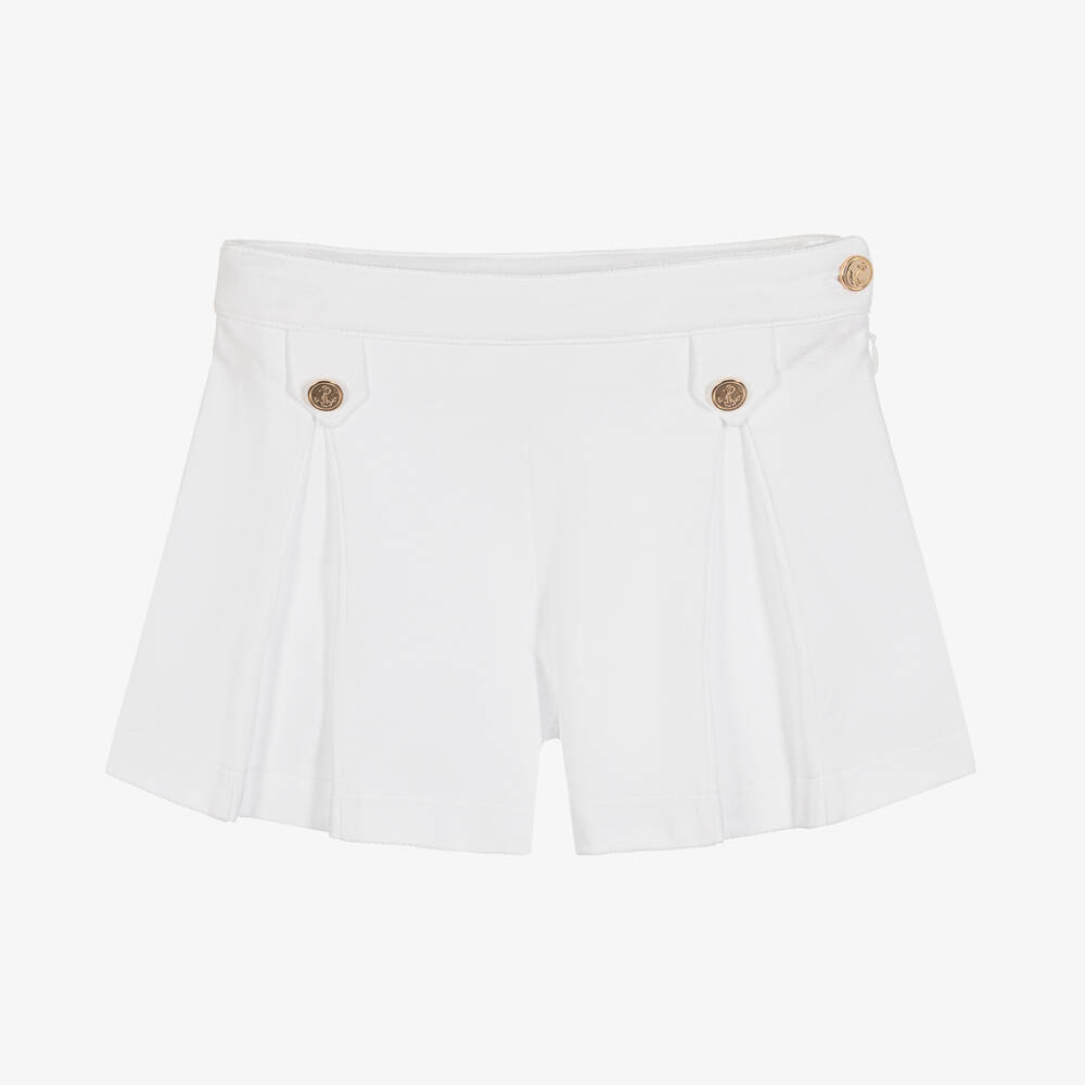Patachou-Girls White Cotton Piqué Shorts | Childrensalon Outlet