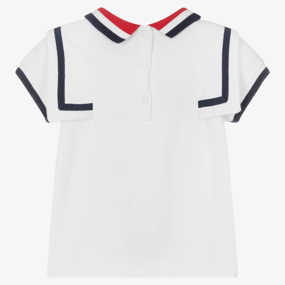 Patachou-Белая рубашка поло из хлопка | Childrensalon Outlet