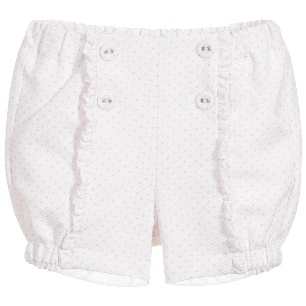 Patachou - Girls White Cotton Shorts | Childrensalon