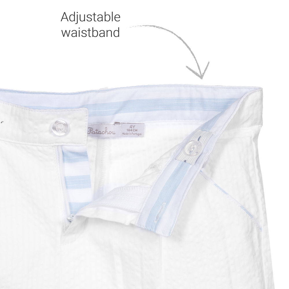 Patachou-Girls White Cotton Shorts | Childrensalon Outlet