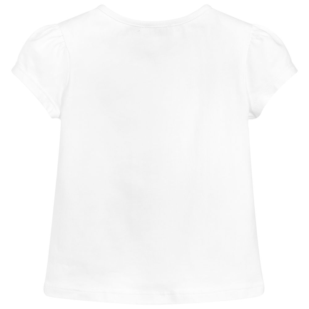 Patachou-Girls White Cotton T-Shirt | Childrensalon Outlet
