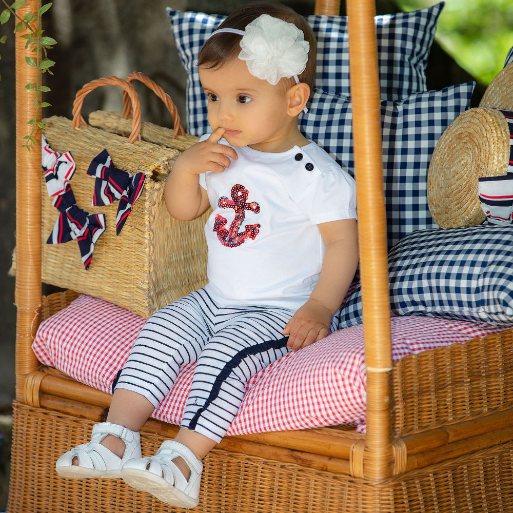 Patachou-Girls White Cotton T-Shirt | Childrensalon Outlet