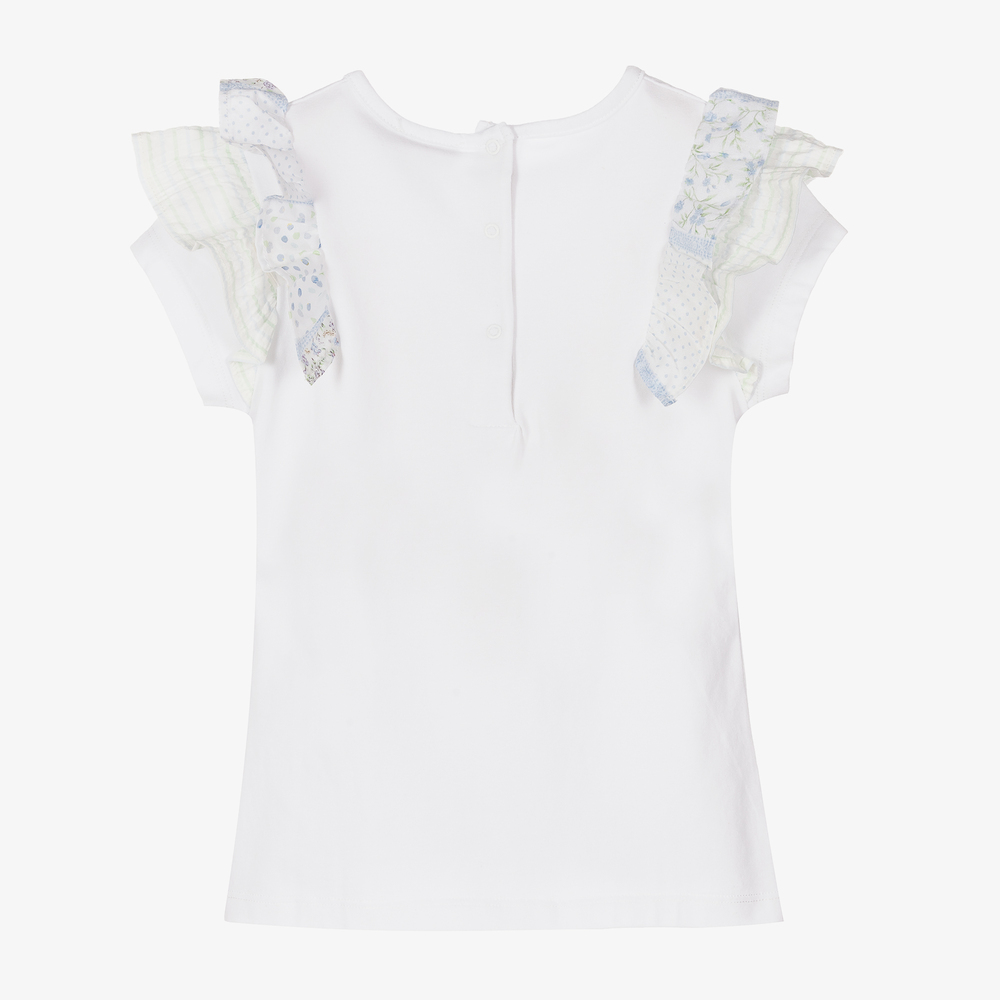 باتاشو-Girls White Cotton T-Shirt | Childrensalon Outlet