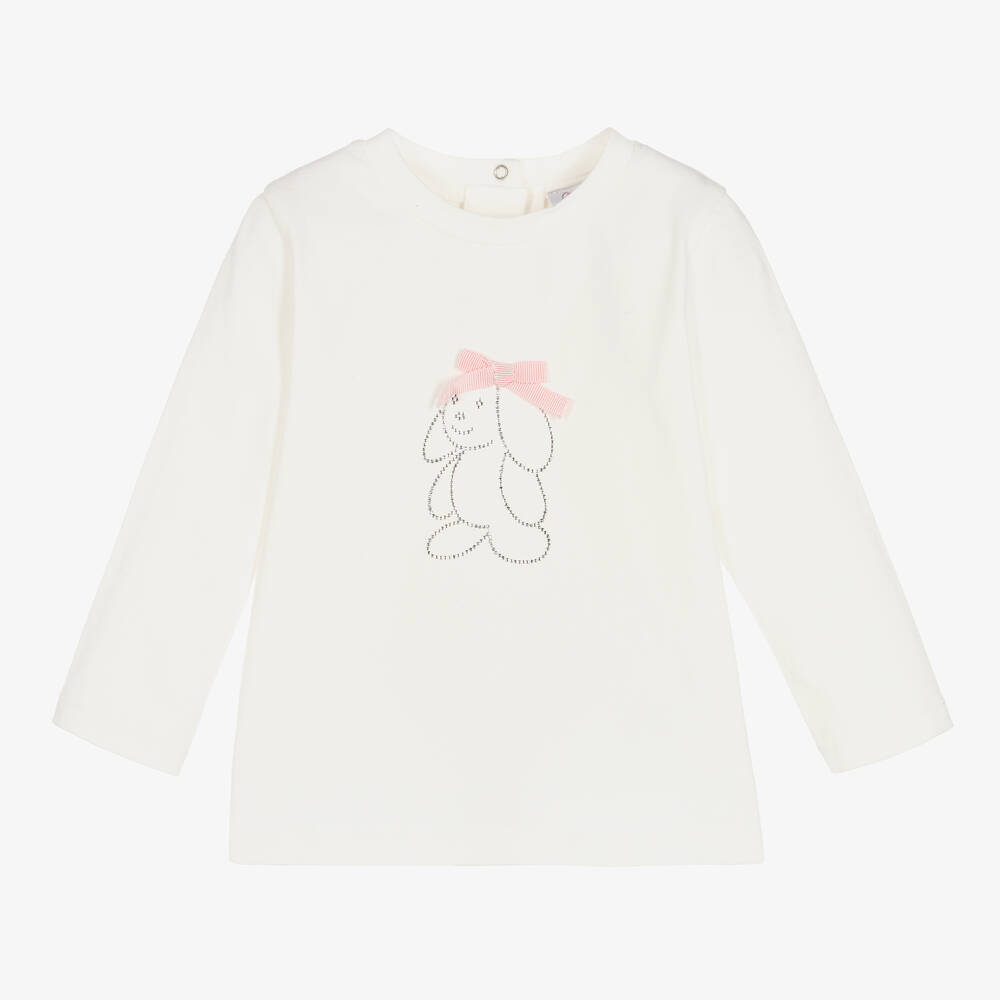 Patachou - Girls White Cotton Top | Childrensalon