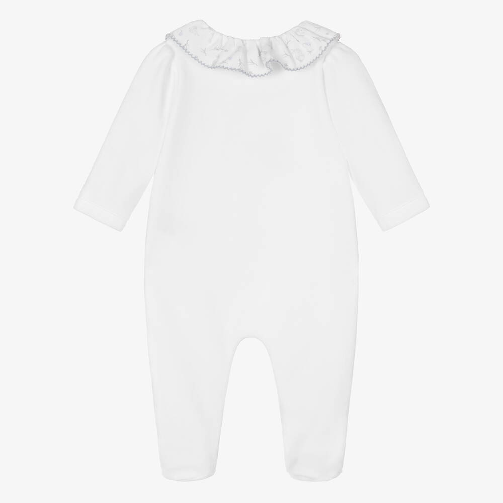 Patachou-أفرول بيبي غرو قطن قطيفة لون أبيض للمولودات | Childrensalon Outlet