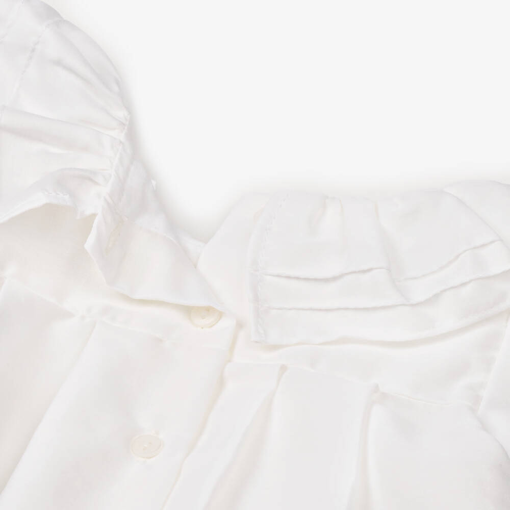 Patachou-فستان قطني أبيض مزين بالزهور للبنات | Childrensalon Outlet