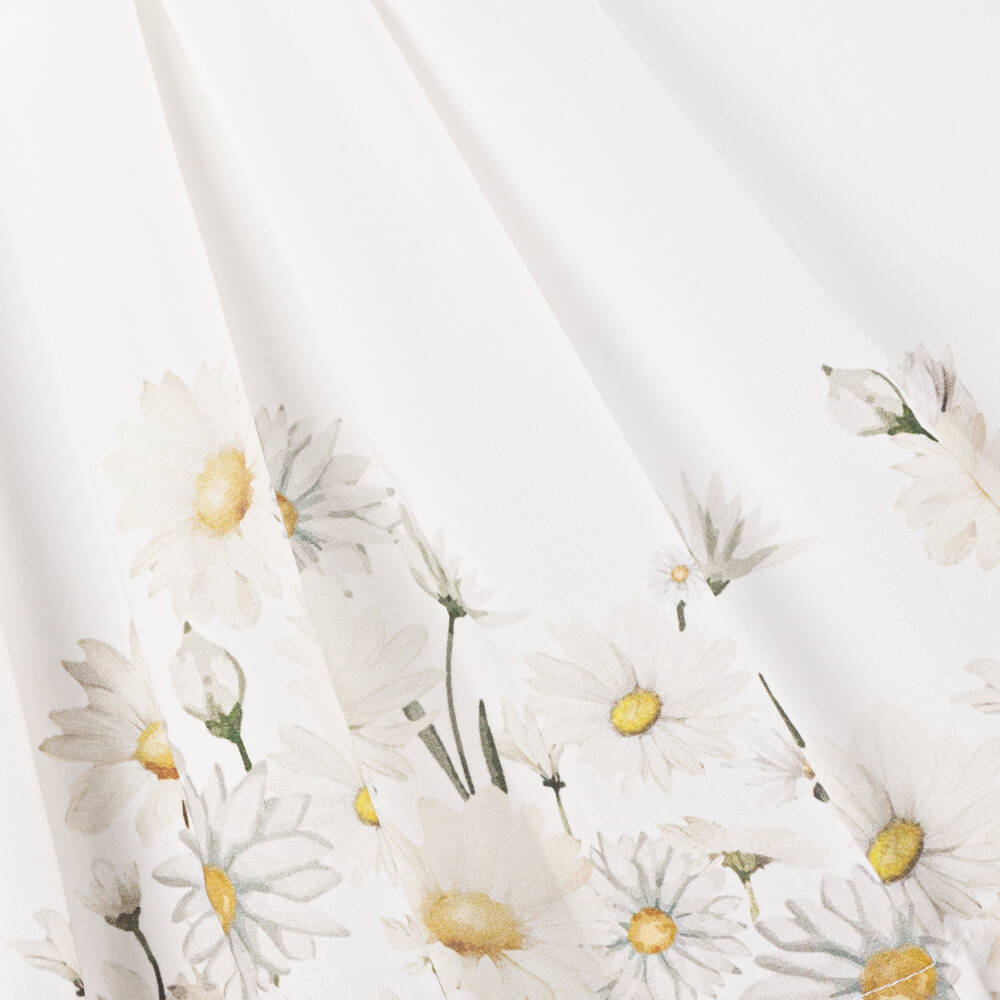 Patachou-فستان قطني أبيض مزين بالزهور للبنات | Childrensalon Outlet