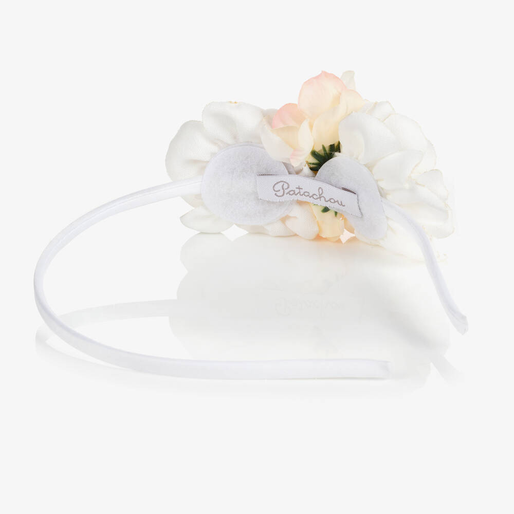 باتاشو-طوق للشعر ساتان لون أبيض للبنات | Childrensalon Outlet