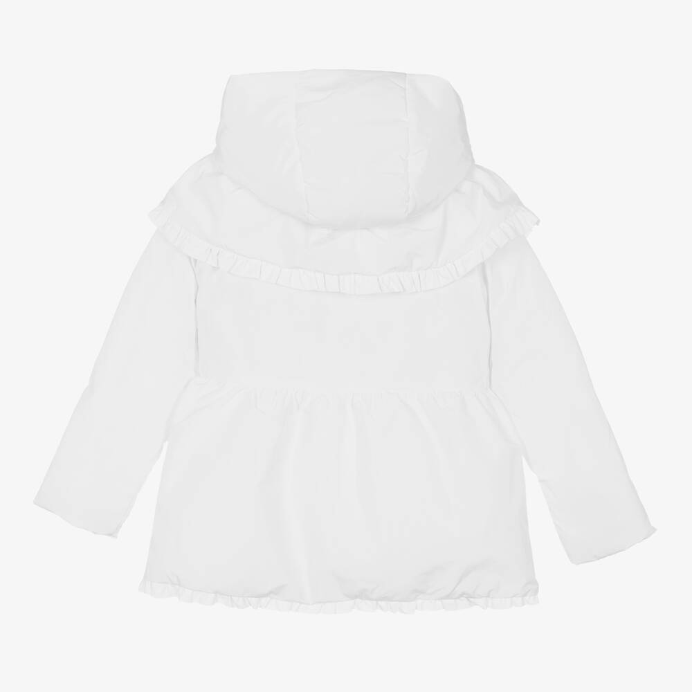 Patachou Girls White Hooded Coat Childrensalon Outlet patachou-girls-ivory-quilted-faux-fur-coat-childrensalon