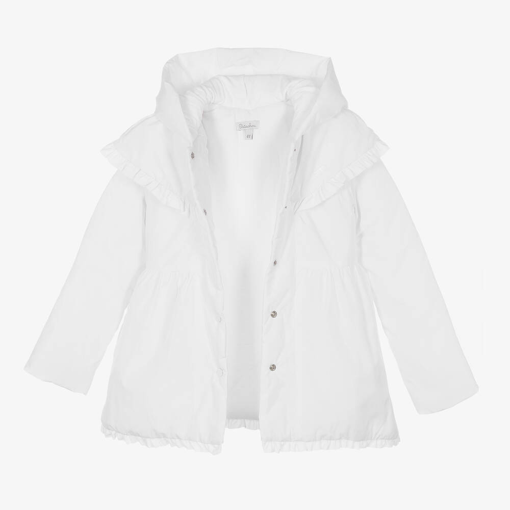 Patachou-Белое пальто с капюшоном | Childrensalon Outlet