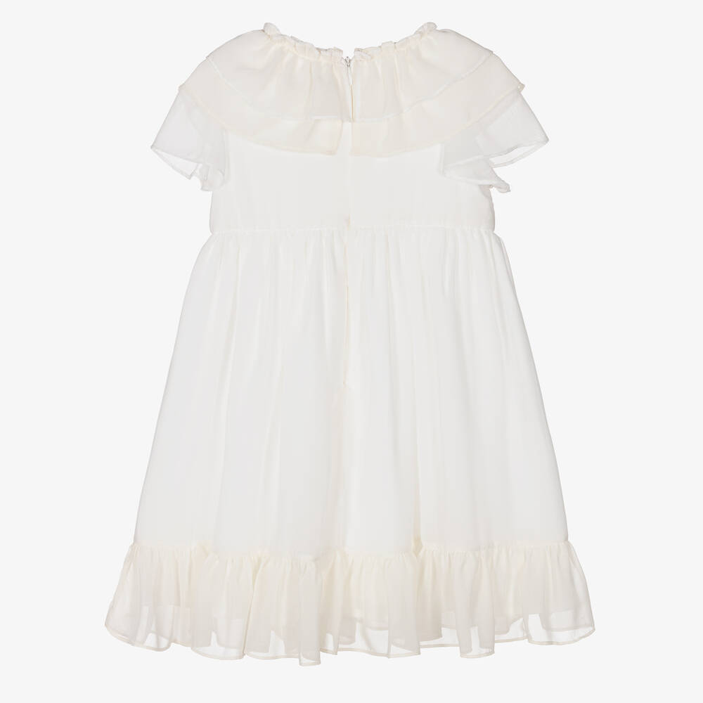 Patachou - Girls White & Ivory Chiffon Dress | Childrensalon Outlet