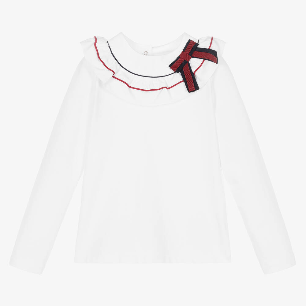 Patachou - Белая блузка из джерси для девочек | Childrensalon