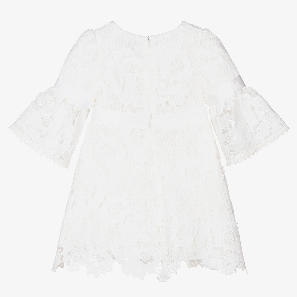 Patachou-Girls White Lace Dress  | Childrensalon Outlet