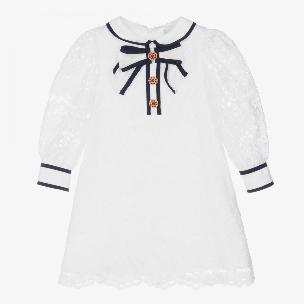Patachou - Белое платье с кружевом для девочек | Childrensalon