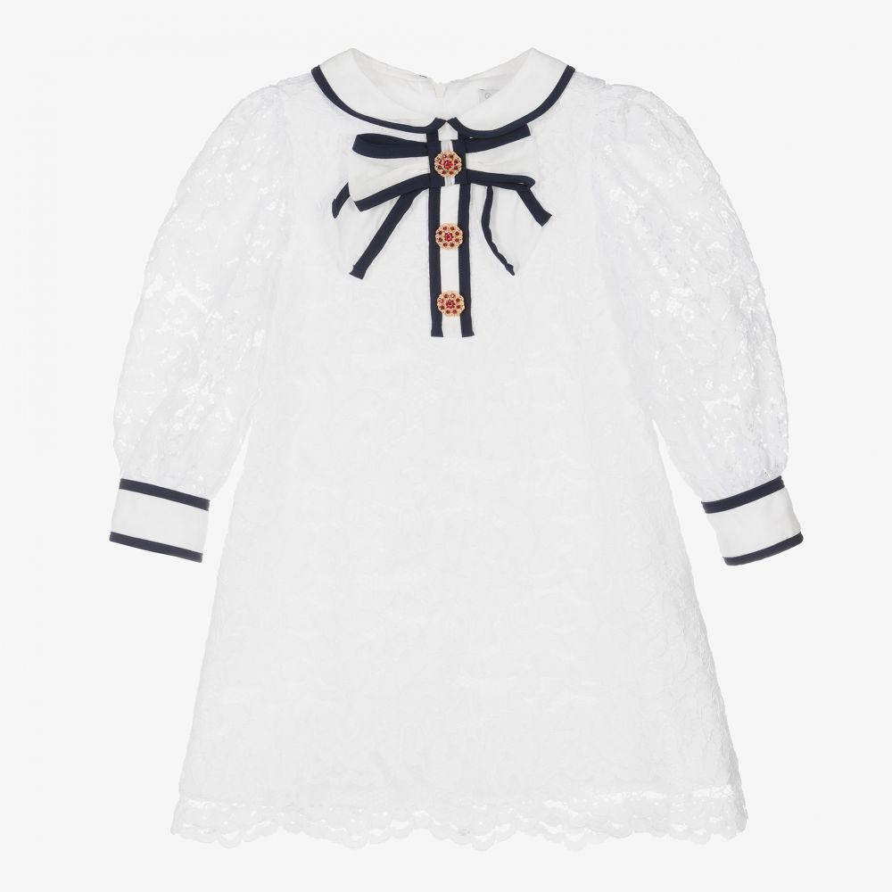 Patachou - Robe blanche en dentelle Fille | Childrensalon