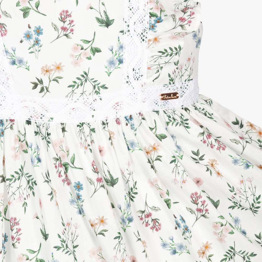 Patachou-Girls White Liberty Print Floral Dress | Childrensalon Outlet